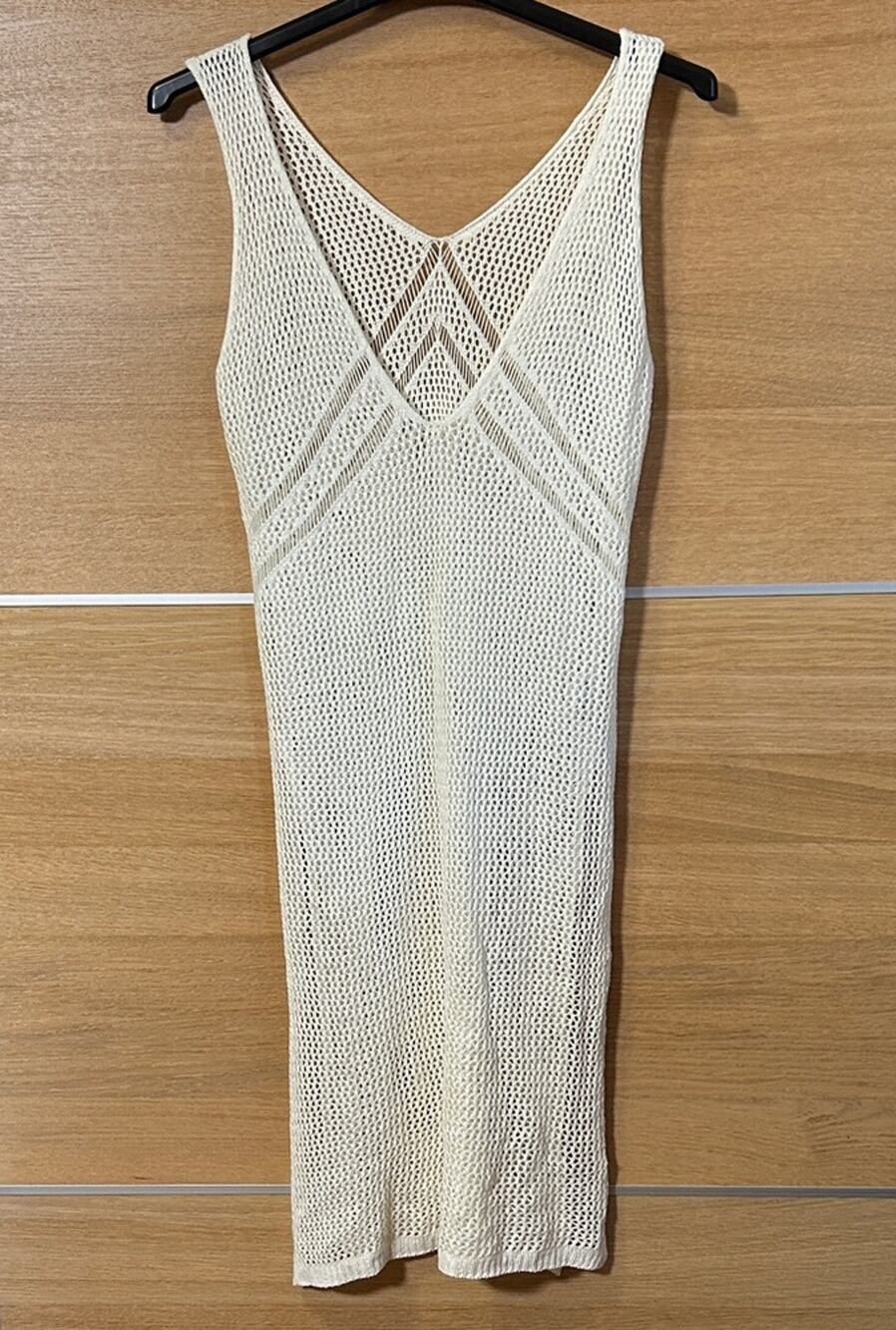 CUPSHE Knit sheer Sleeveless summer Dress beach coverup - women’s Sz S - Cream